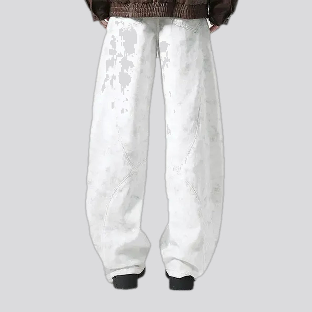 Slouchy fit with metal studs men's jean pants