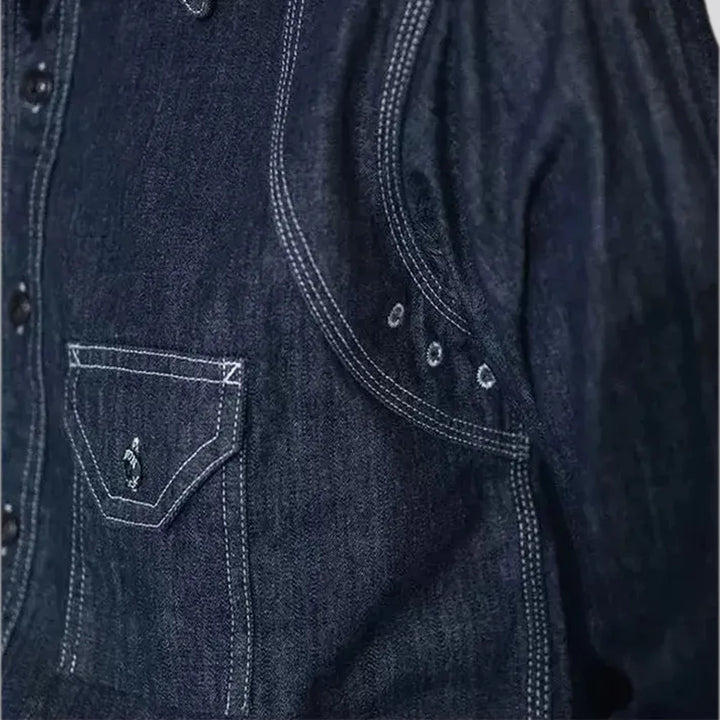 Comfortable average fit worker men's denim shirt