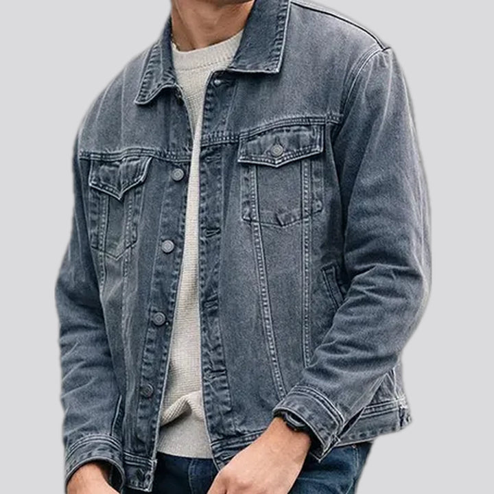Classic faded men's jeans trucker jacket