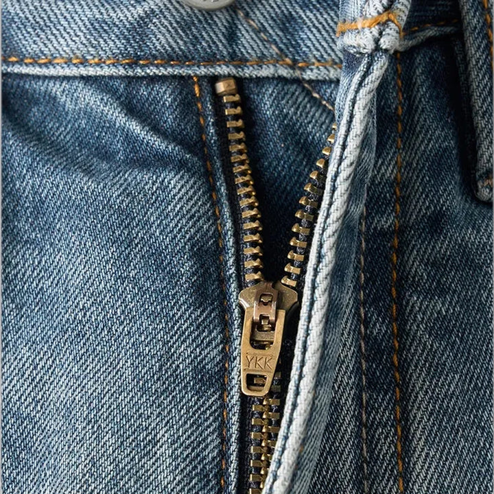 Dark faded street style men's jeans