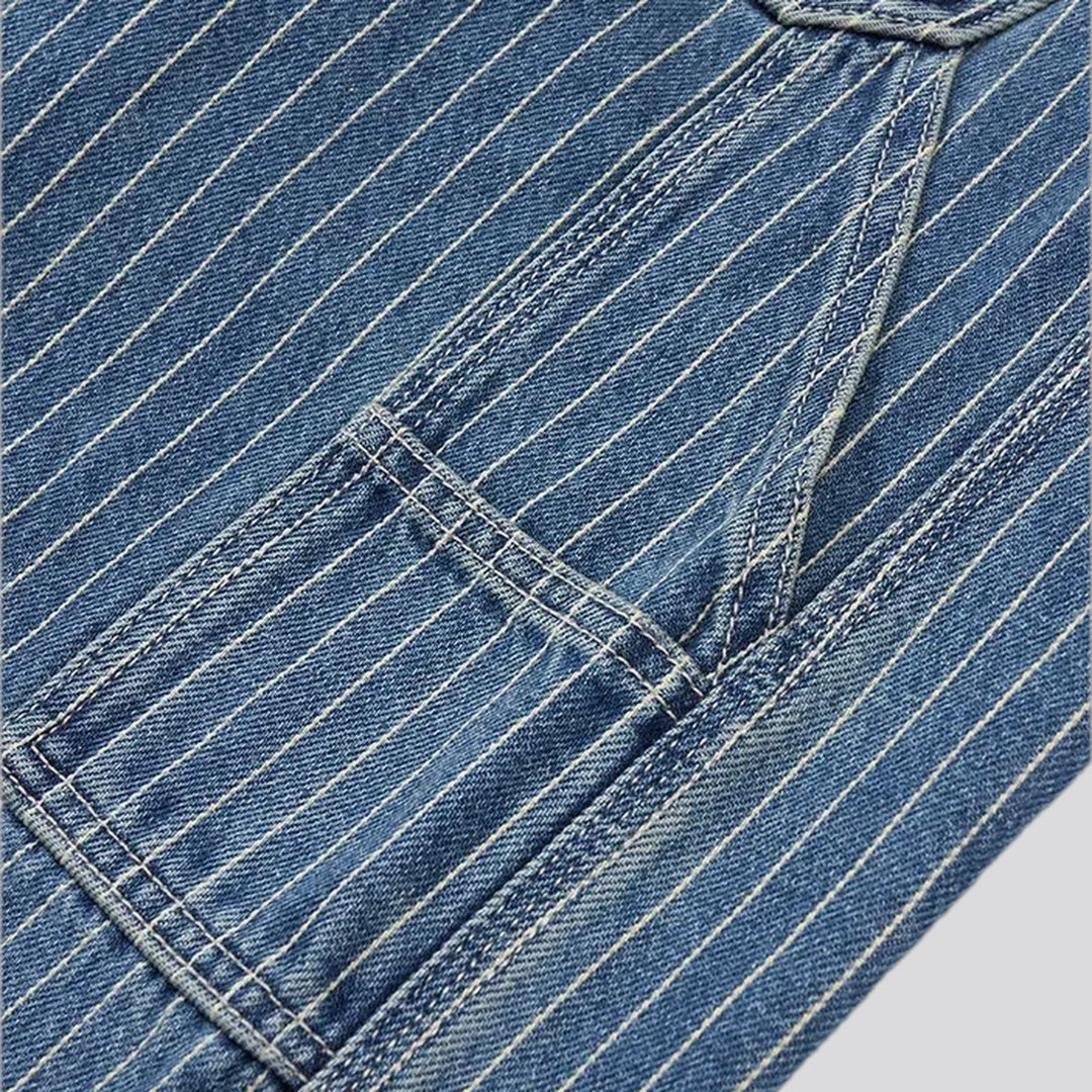 Casual midweight striped worker jeans for men