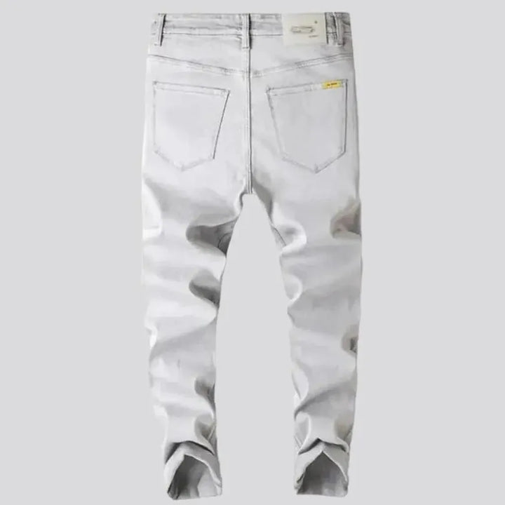Loose men's light-grey jeans