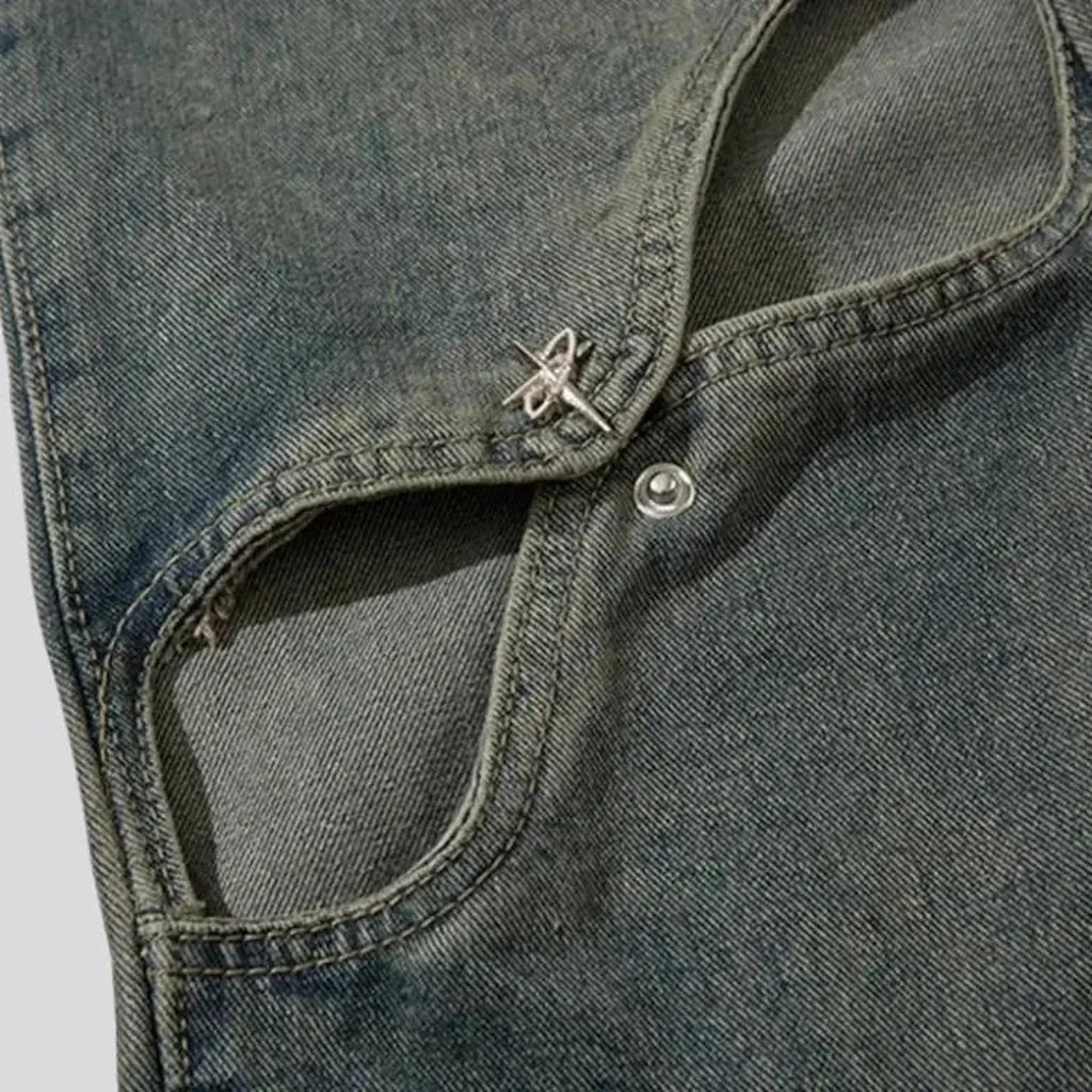 Distressed women's street jeans