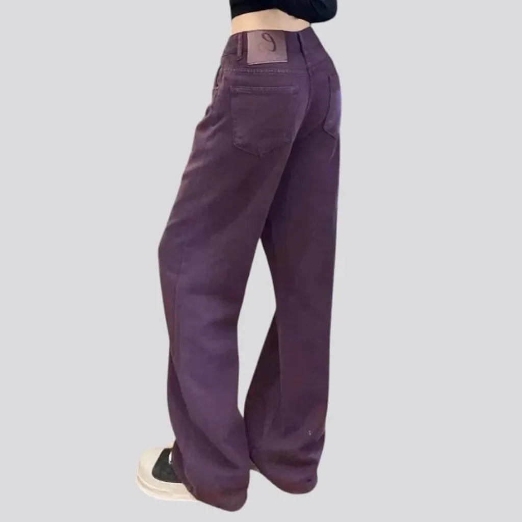 Fashionable colored baggy jeans for ladies