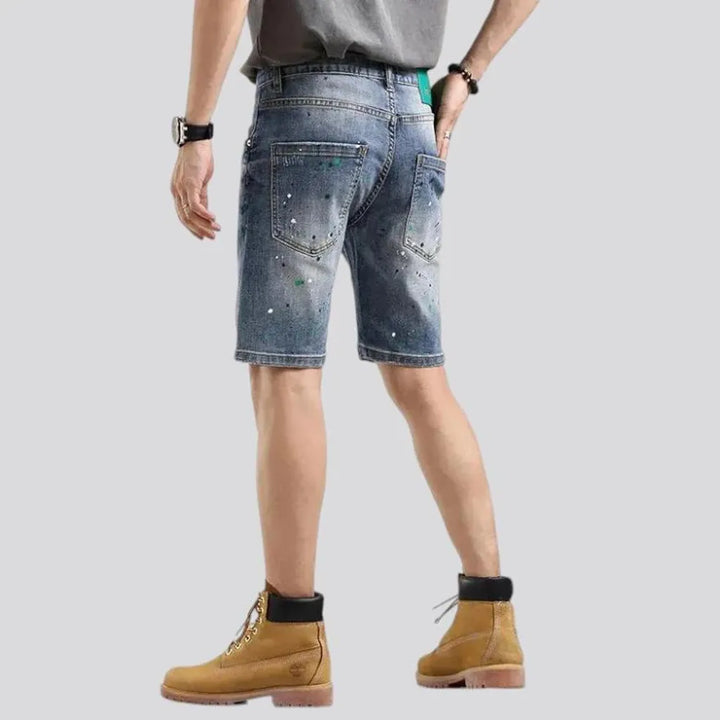 Sanded stylish y2k men's denim shorts