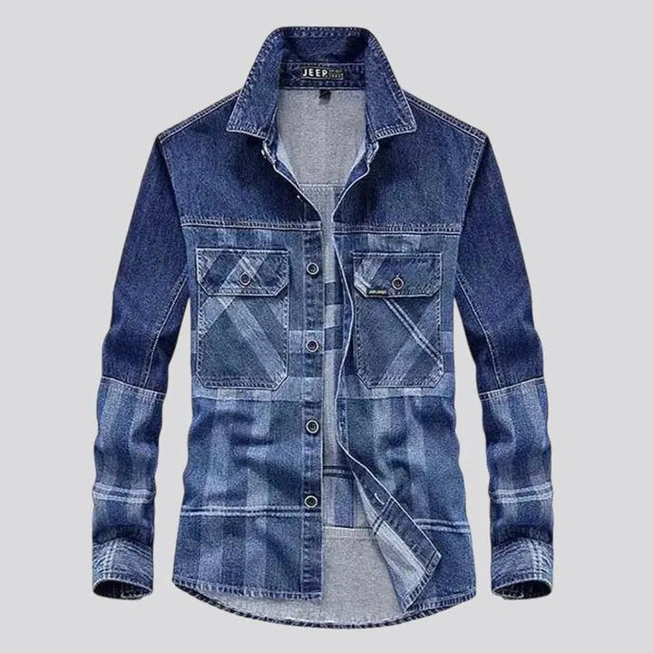 Retro look street style men's jeans shirt