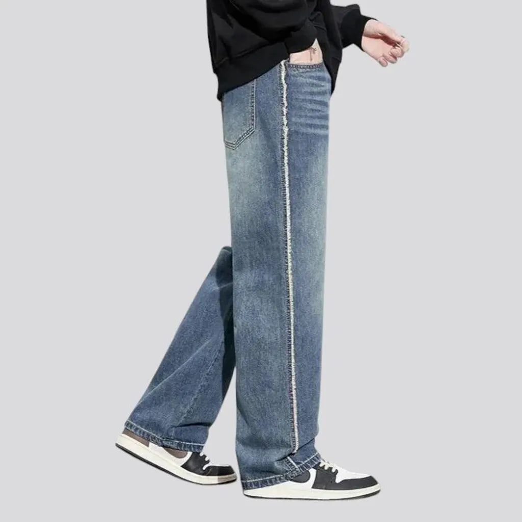 Baggy creased retro men's jeans