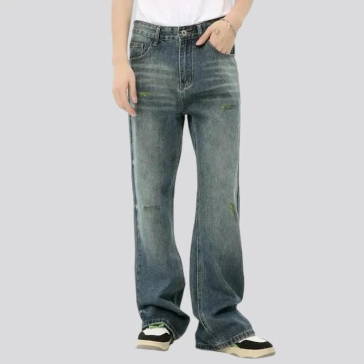 Whiskered street style vintage men's jeans