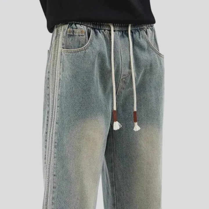 Baggy leg stylish denim joggers for men