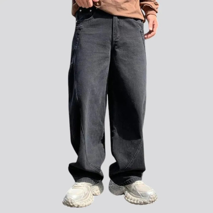 Comfortable baggy fit boho men's denim pants