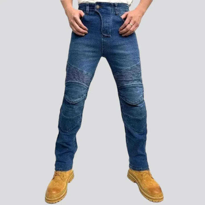 High rise motorcycle men's jeans