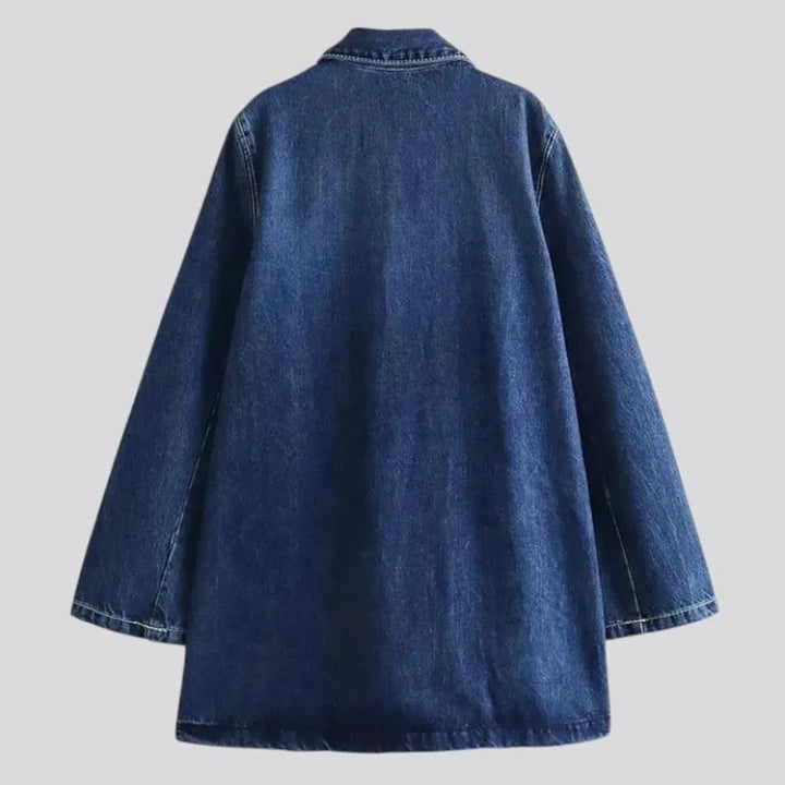 Casual medium pattern women's jeans coat