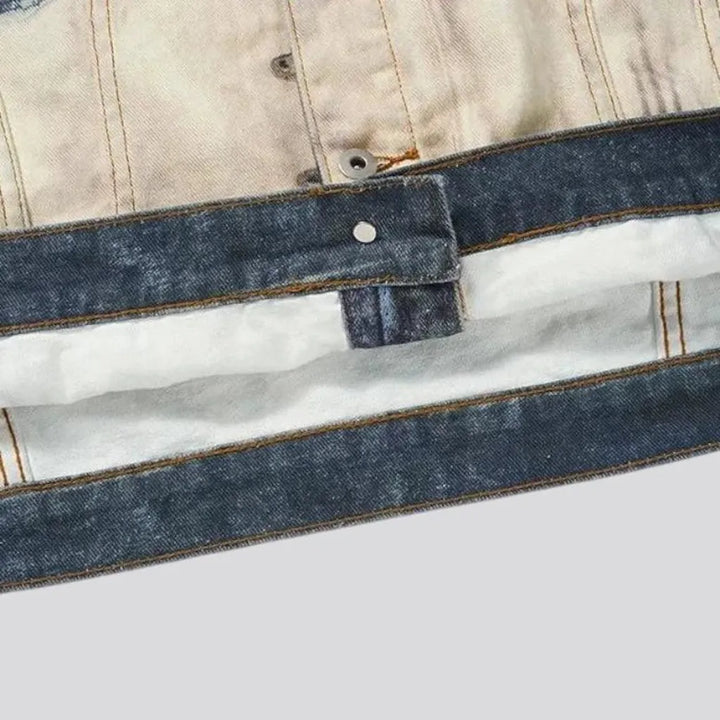 Fashionable bleached men's jeans jacket