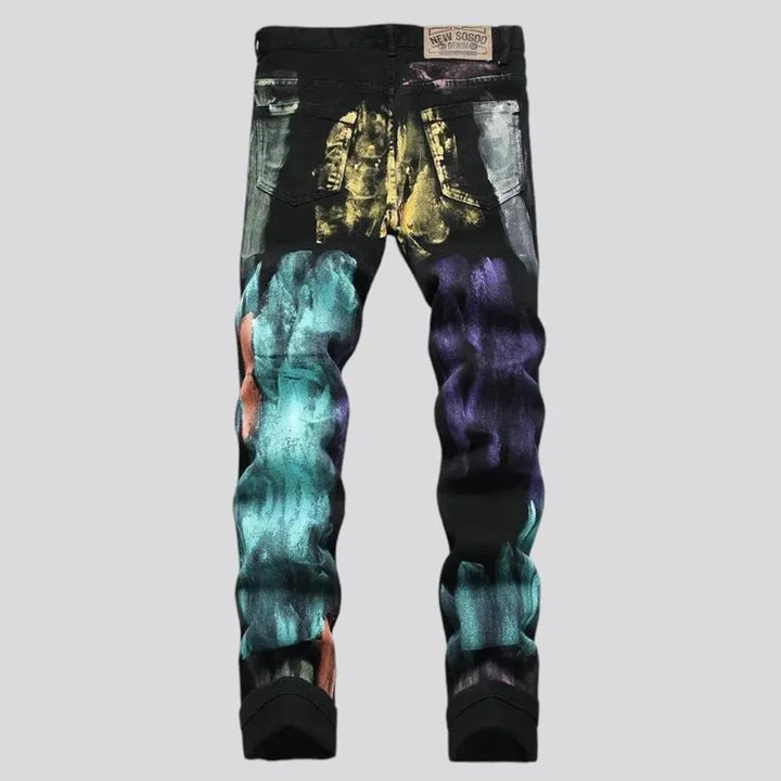 Fashion painted skinny jeans for men