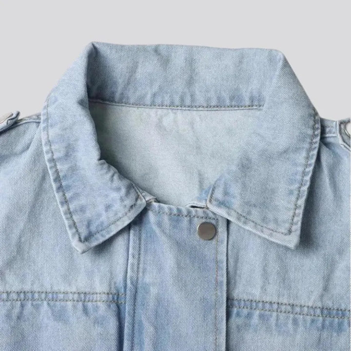 Boho style women's jean jacket