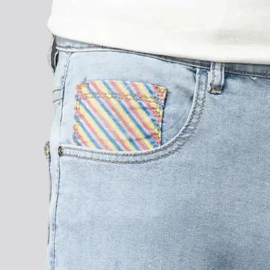 Striped-coin-pocket 90s jeans for men