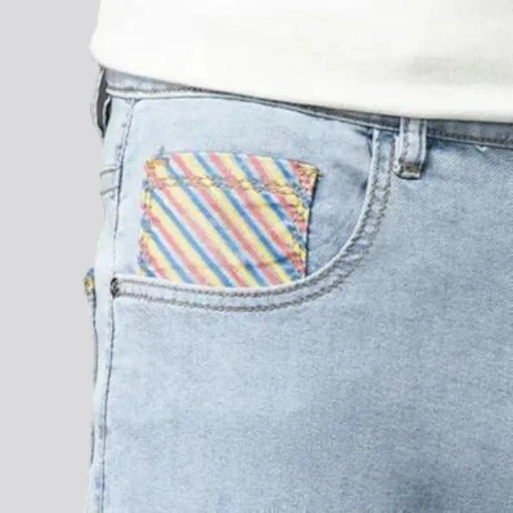 Striped-coin-pocket 90s jeans for men