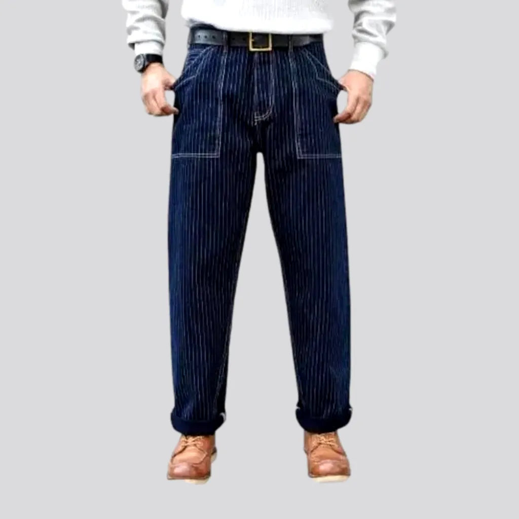 Classic Stripes Rolled Cuffs Men's Jeans | Jeans4you.shop