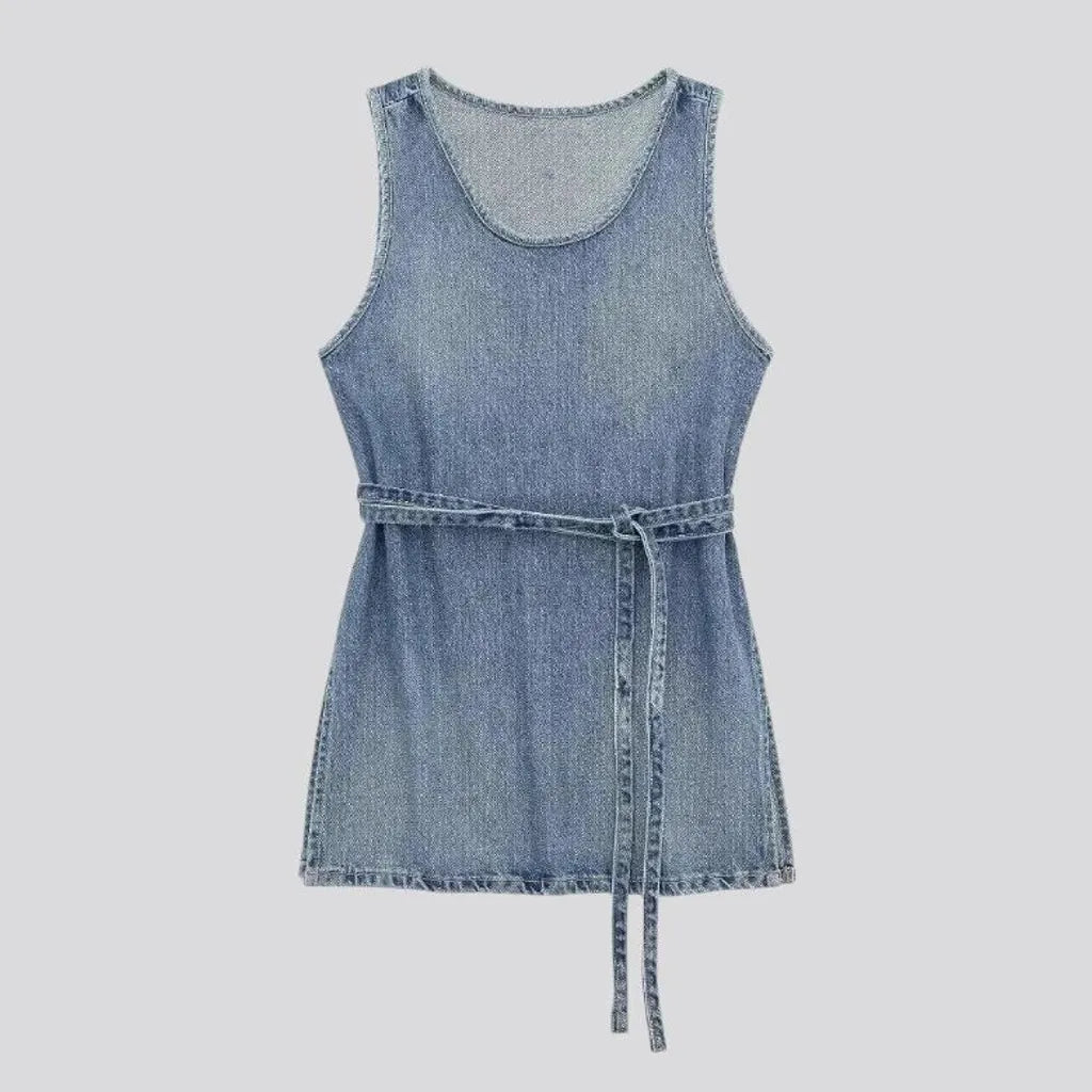 Boho mini denim dress