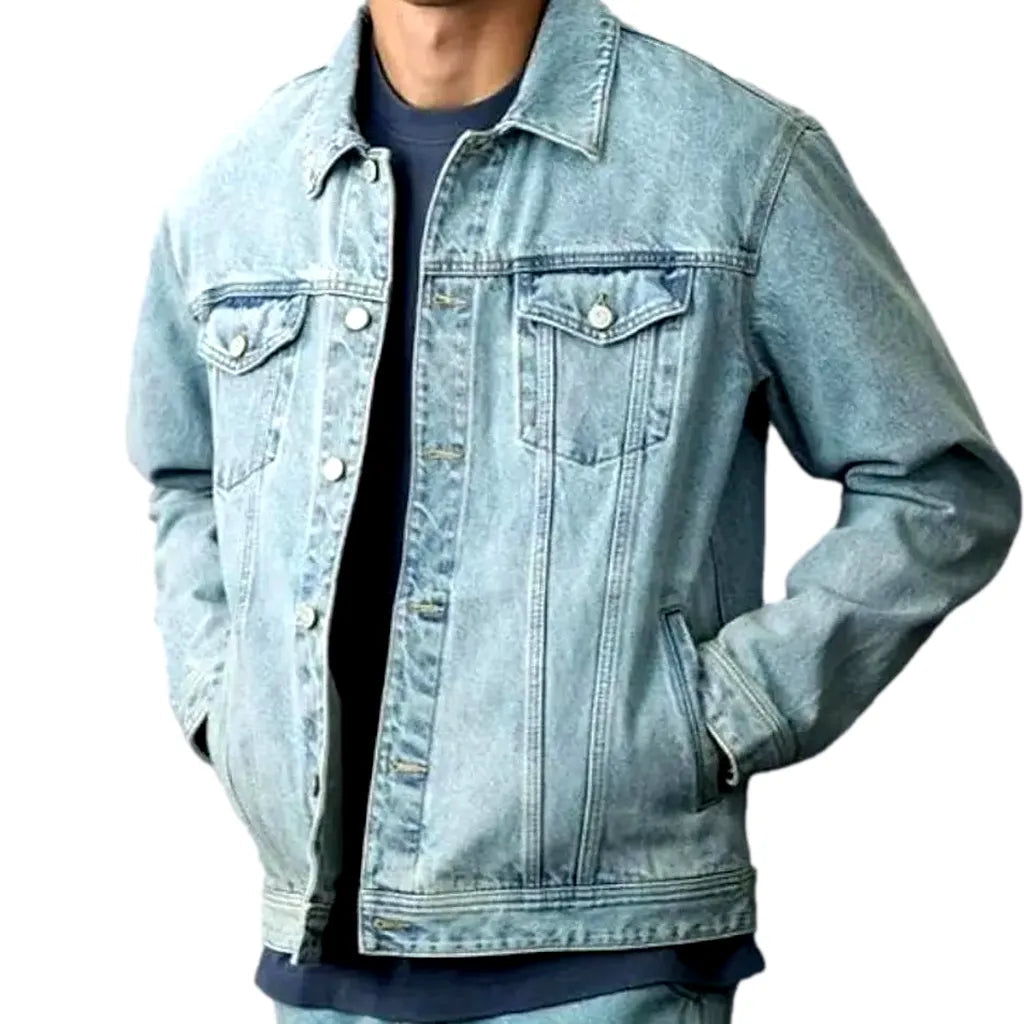 12oz stonewashed denim jacket for men