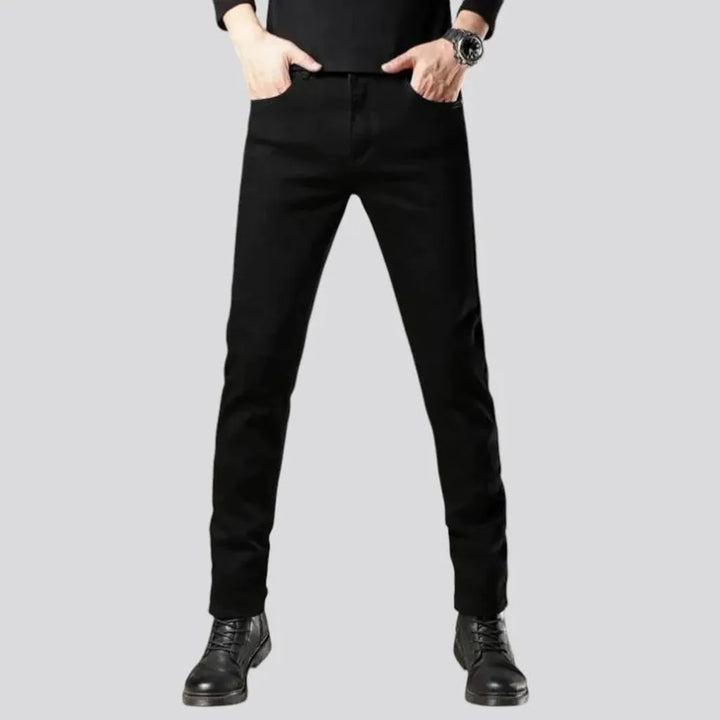 Monochrome slim fit stretchable men's jeans