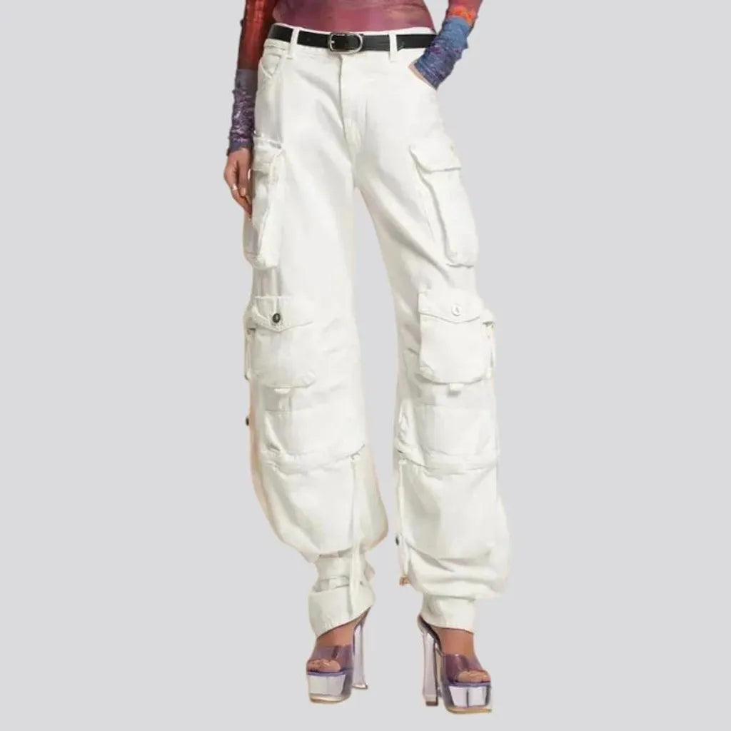 High rise denim pants for women