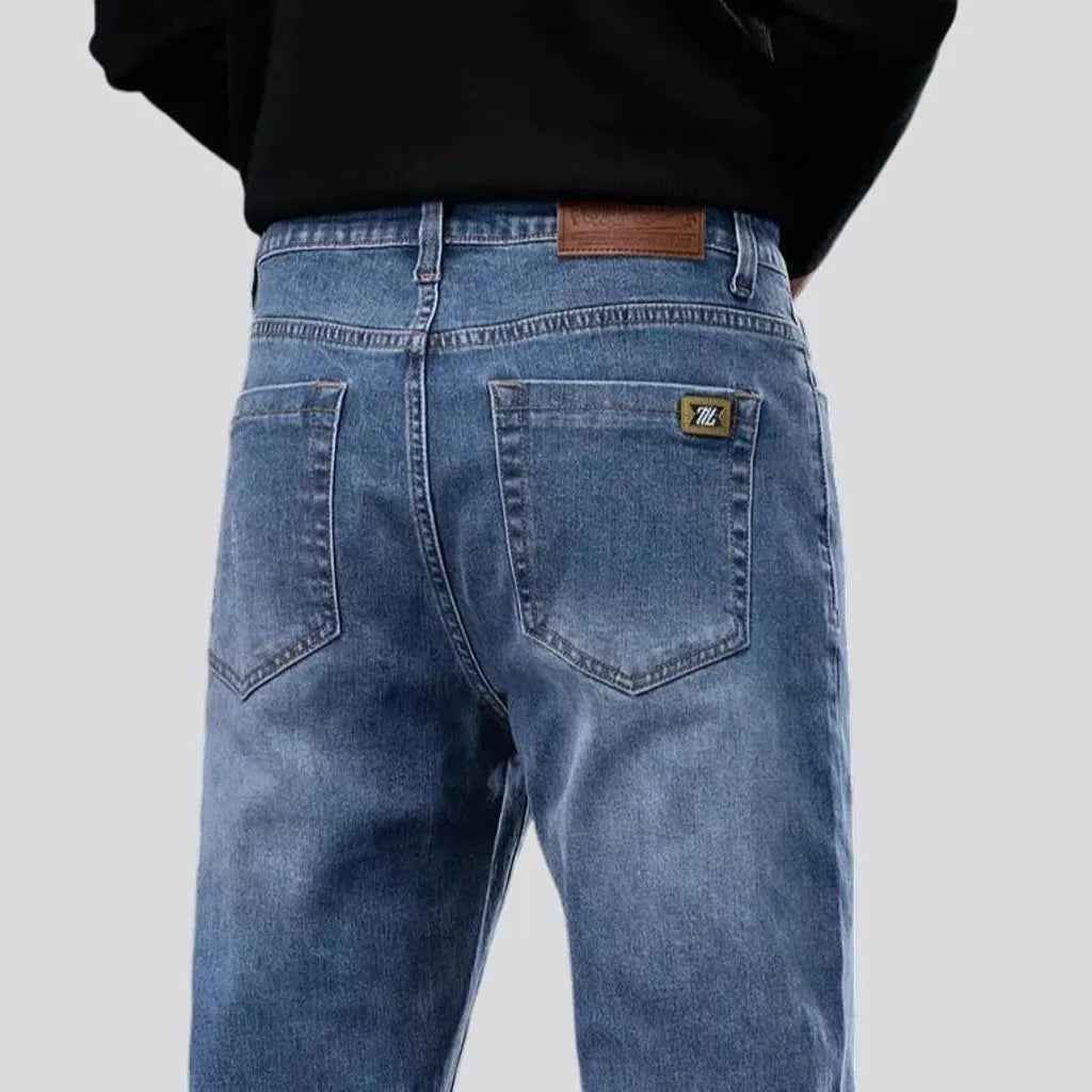 Retro tapered high-rise casual men's jeans