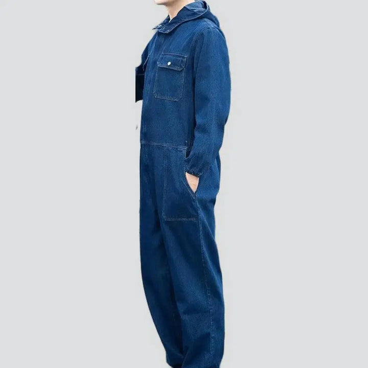 Men's loose jeans jumpsuit