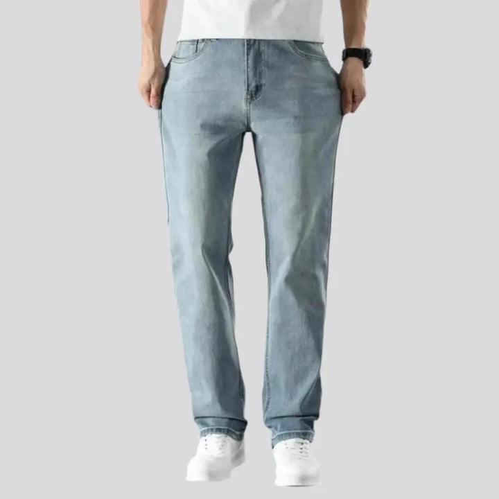 High-waist straight jeans
 for men