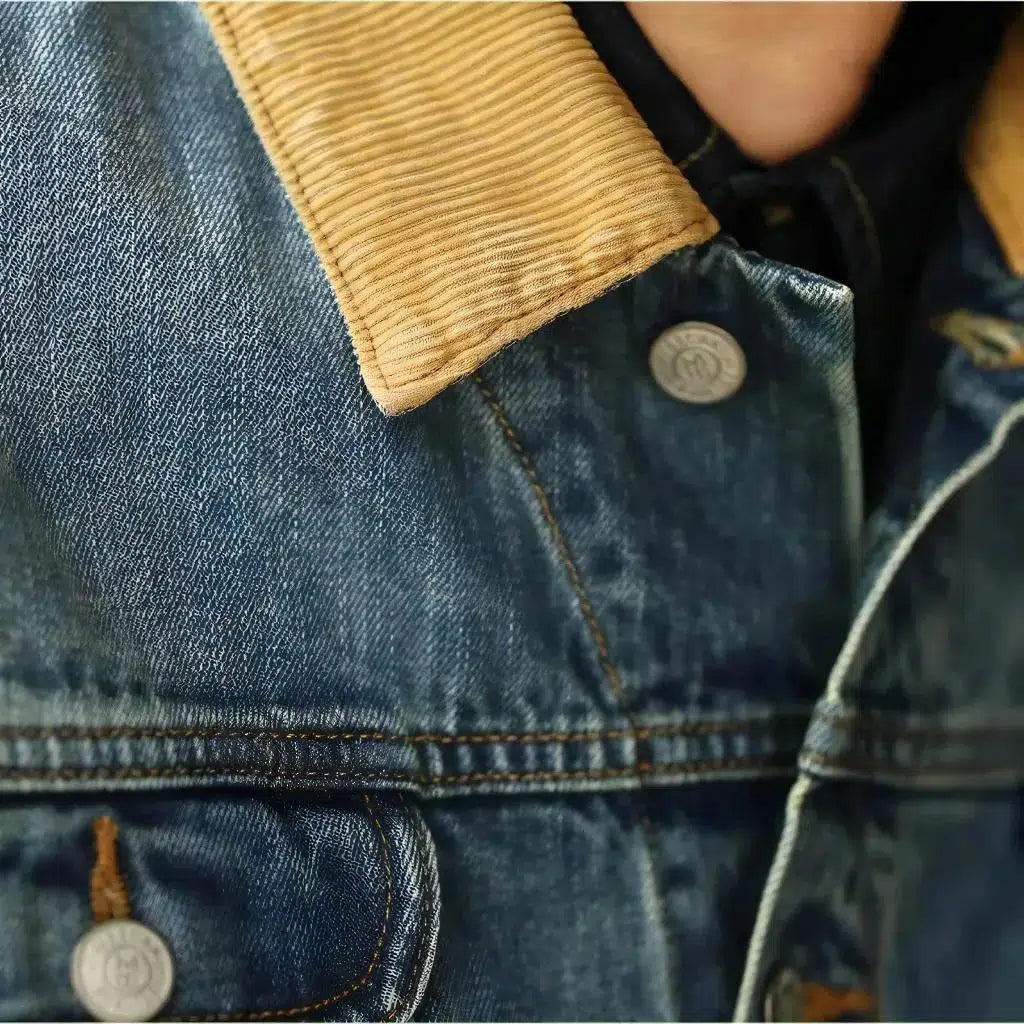 Vintage selvedge denim jacket
 for men