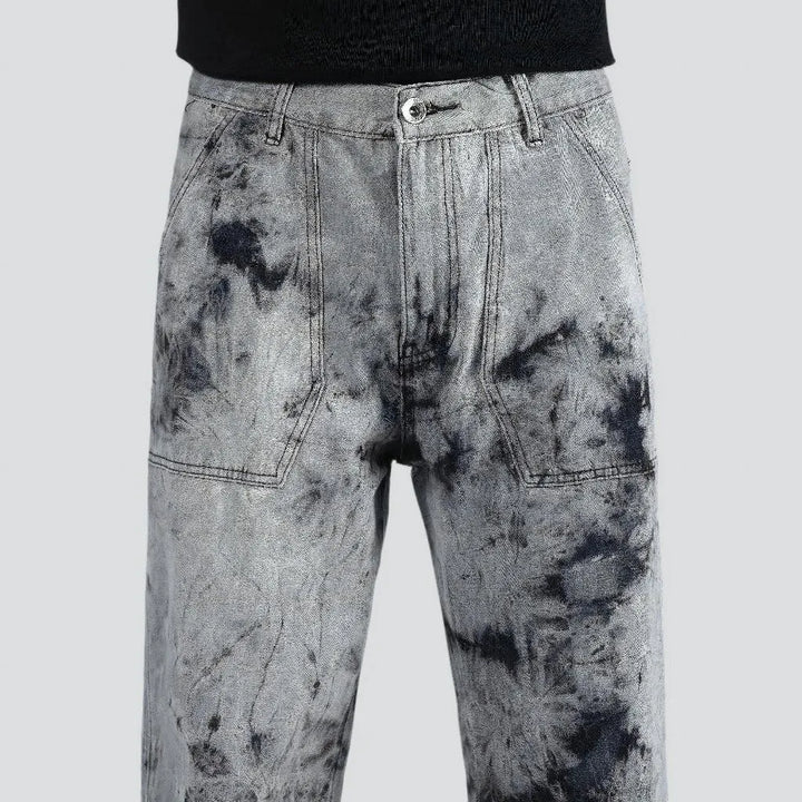 Street tie-dyed jeans
 for men