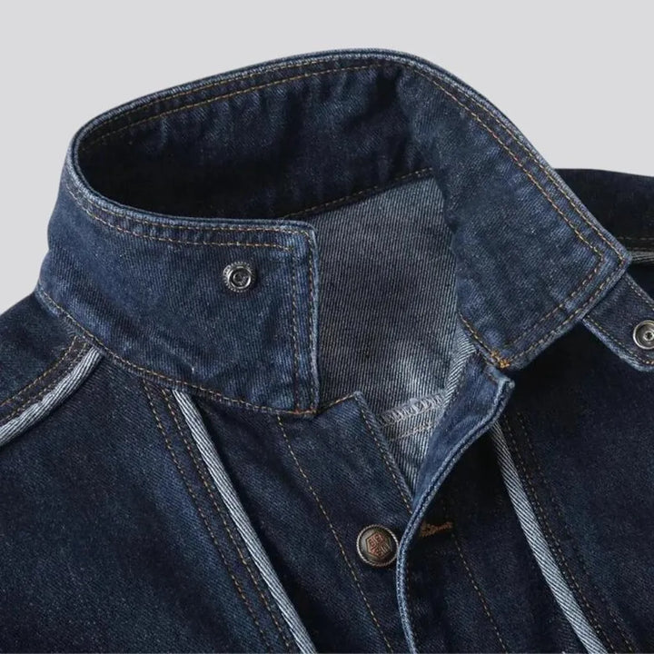 Structured and dark men's denim jacket