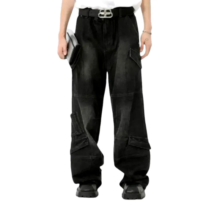 Sanded Vintage Men's Jeans - Black