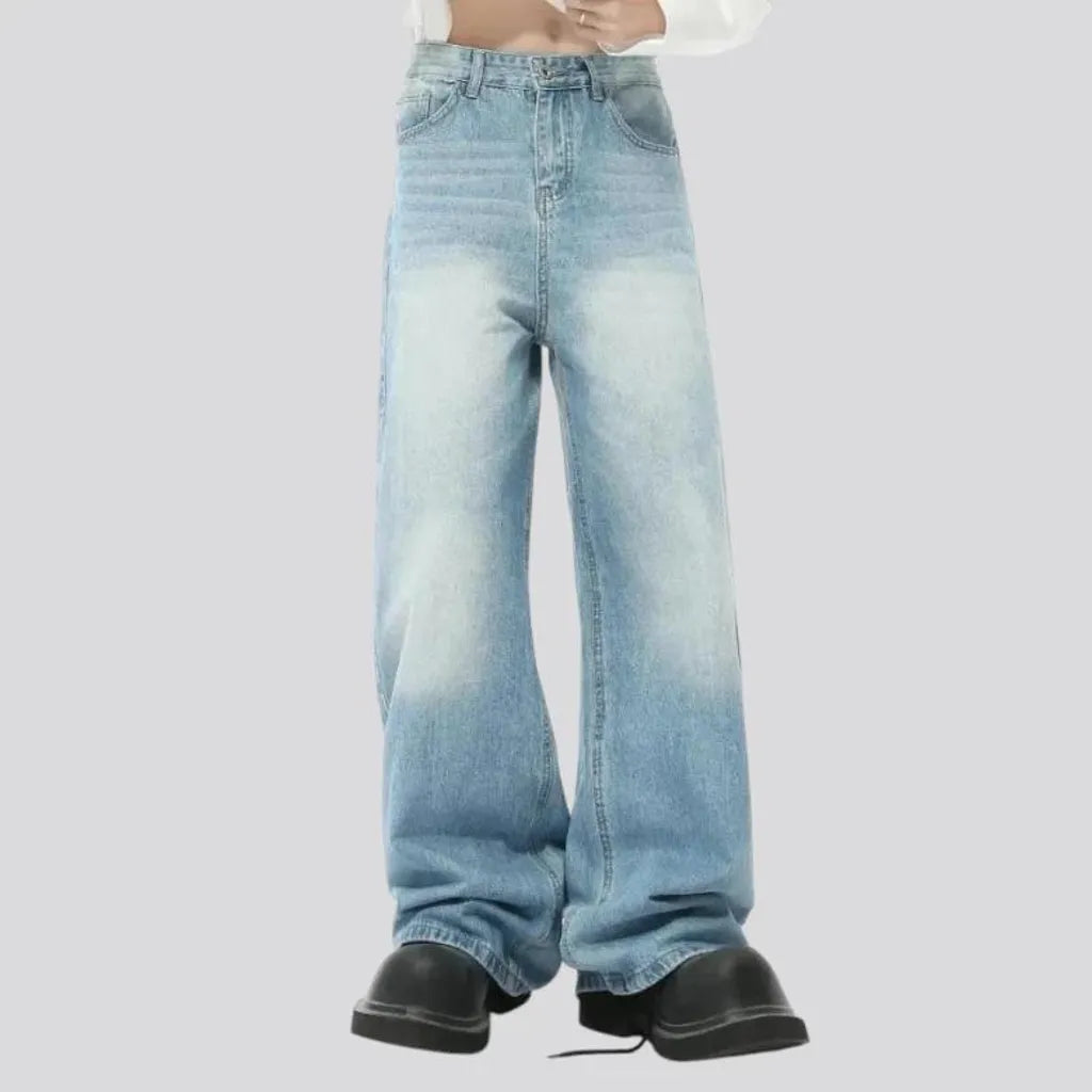 Baggy mid-waist 90s style men's jeans