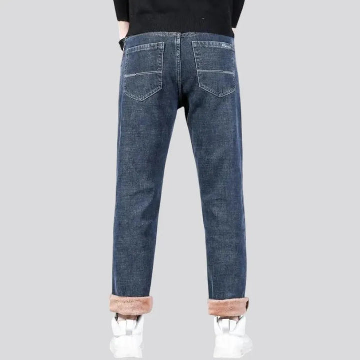 Dark faded wash casual men's jeans