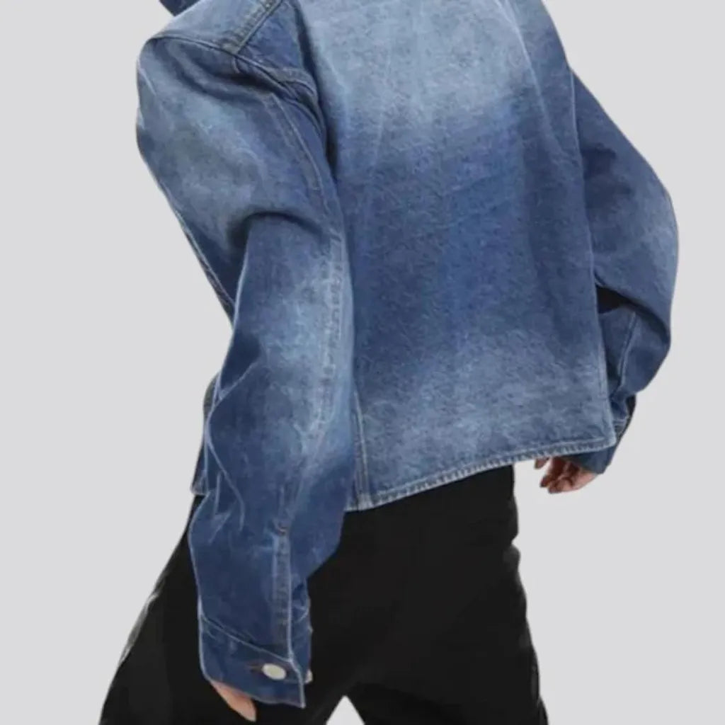 Boho style men's denim jacket