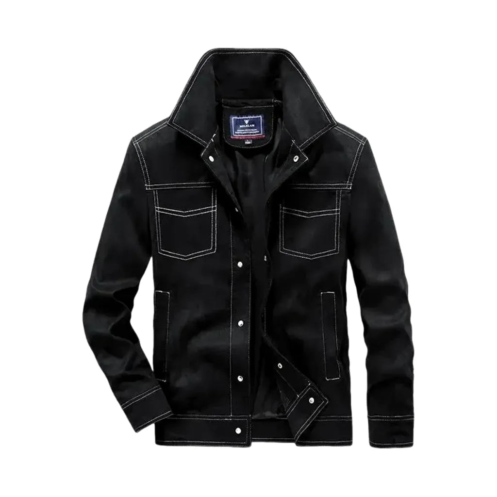 Trendy Y2k Medium Fit Men's Denim Jacket - Black