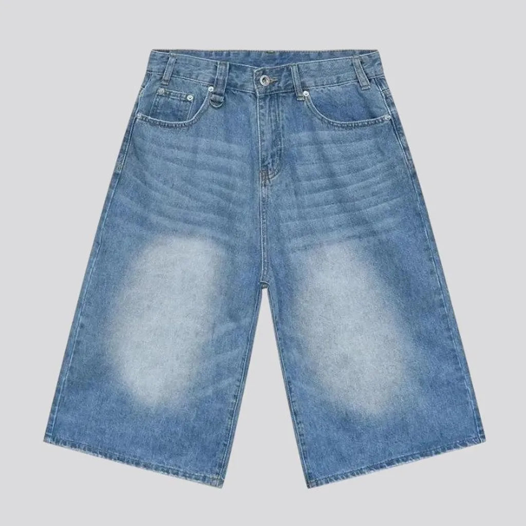 Mid-rise boho vintage men's denim shorts