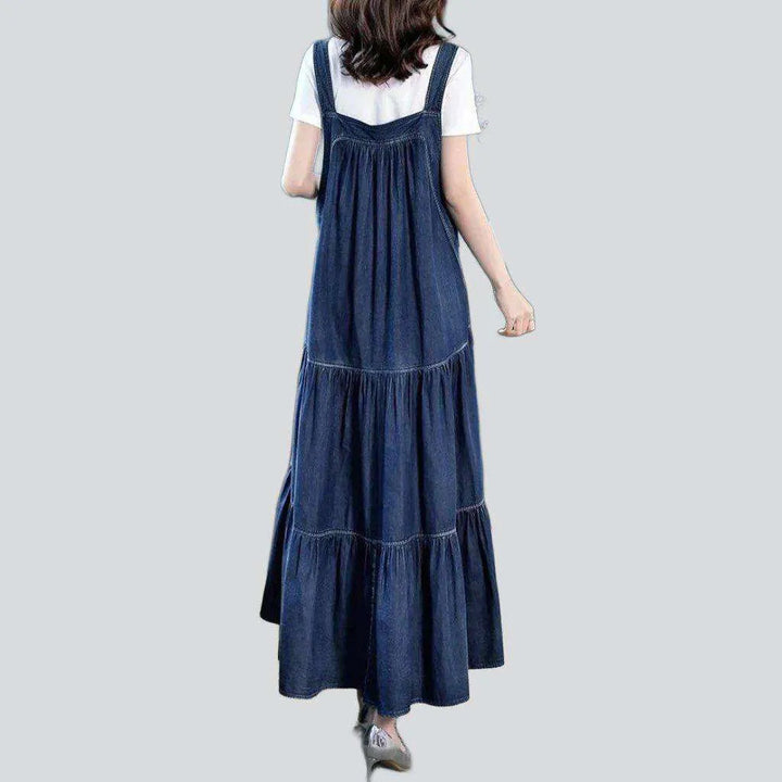 Denim dress with embroidery