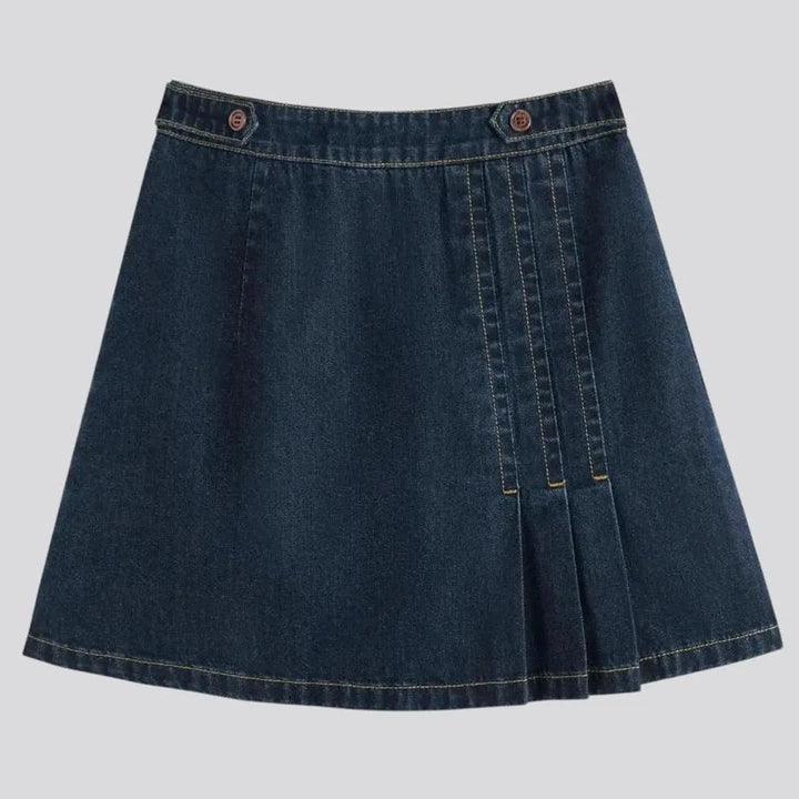 Dark denim casual high-rise jeans skirt