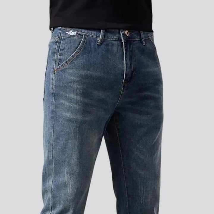 Casual faded mid rise jeans for men