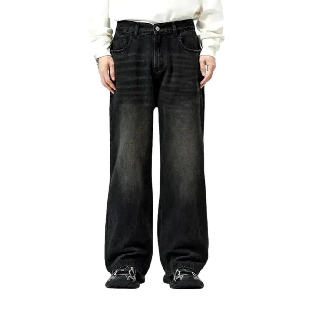 Stonewashed Light Vintage Men's Jeans - Grey