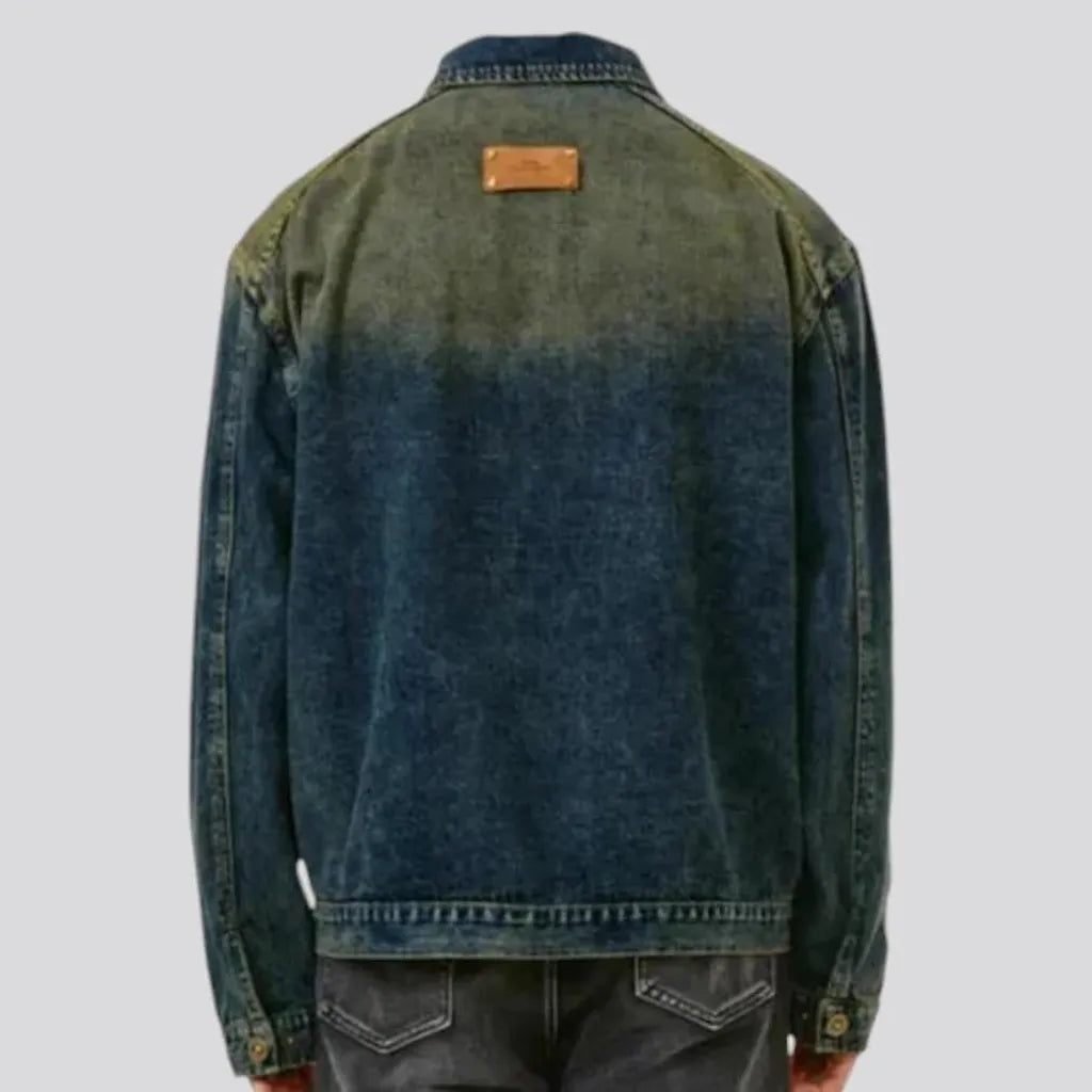 Boho men's denim jacket