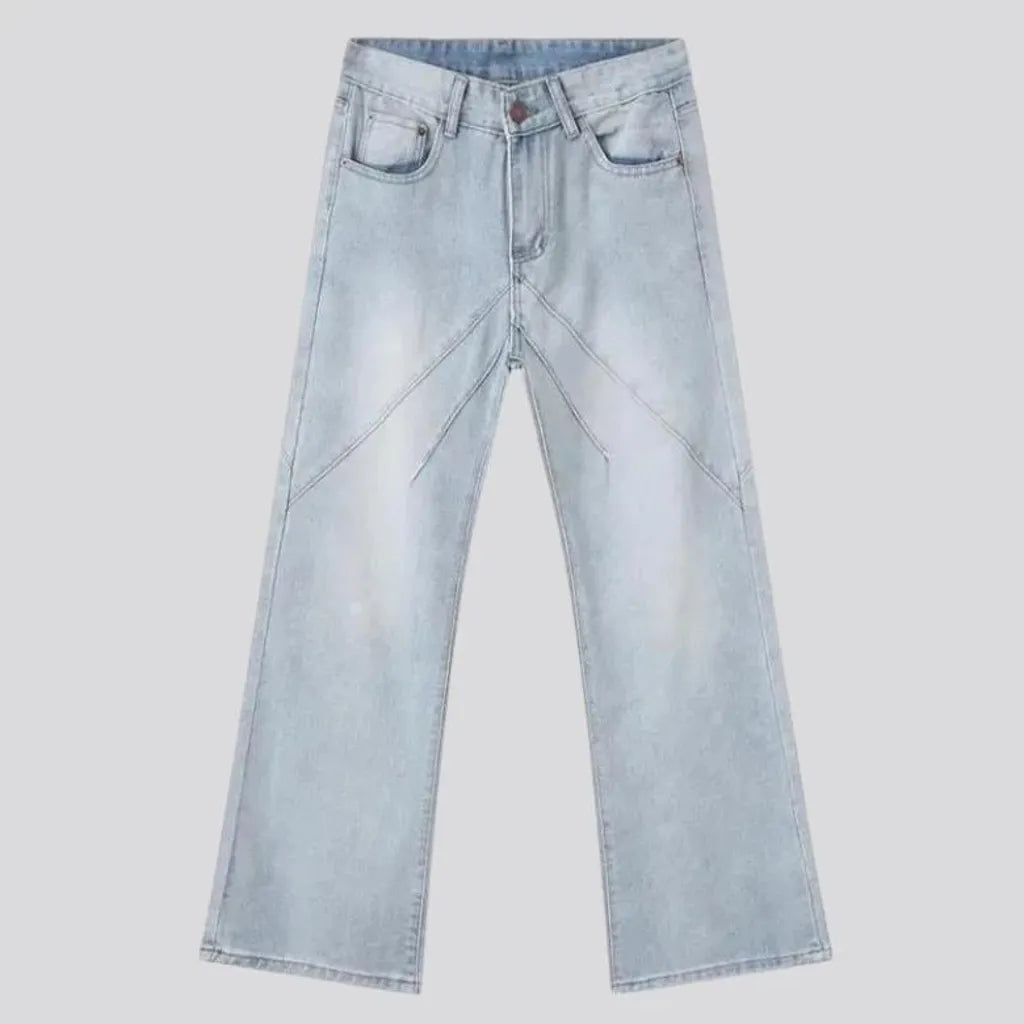 Light wash baggy men's jeans