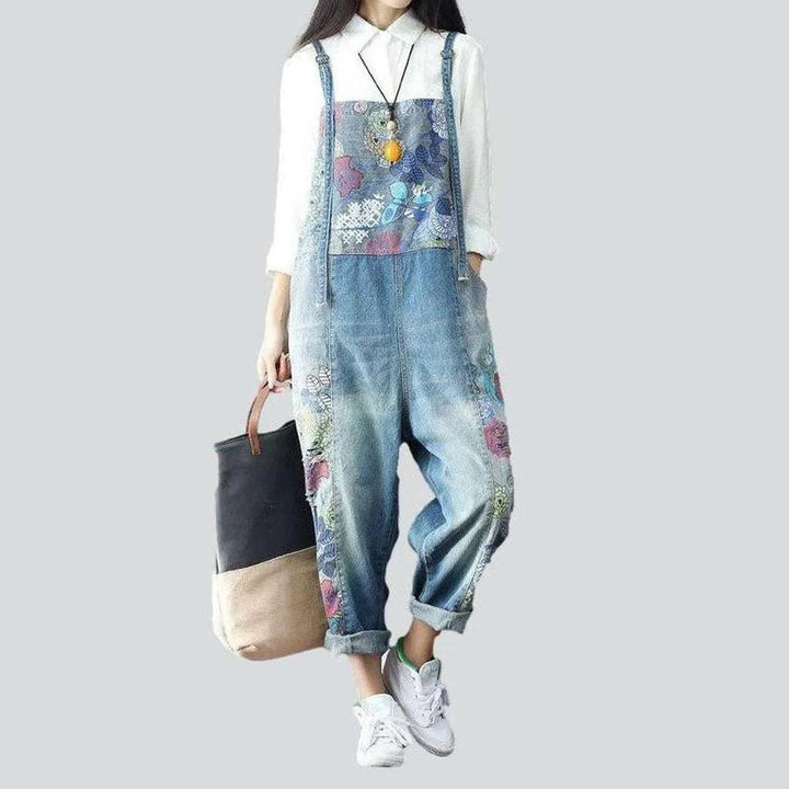 Painted women's jean dungaree