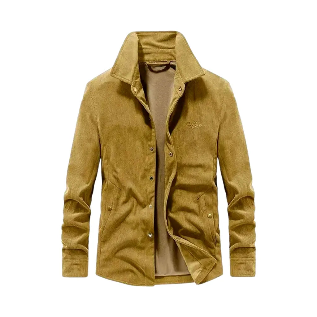 Trendy Casual Slim-fit Y2k Men's Corduroy Jacket - Yellow