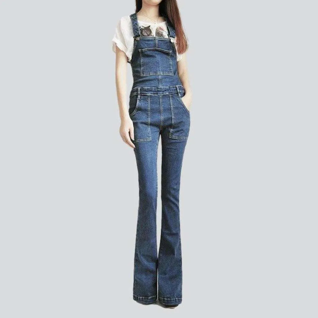 Boot cut women's denim overall