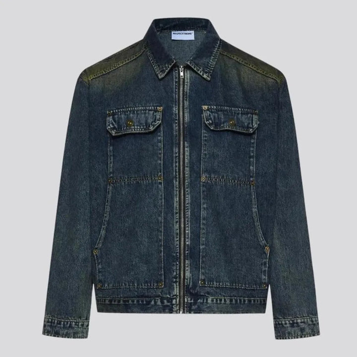 Boho men's denim jacket