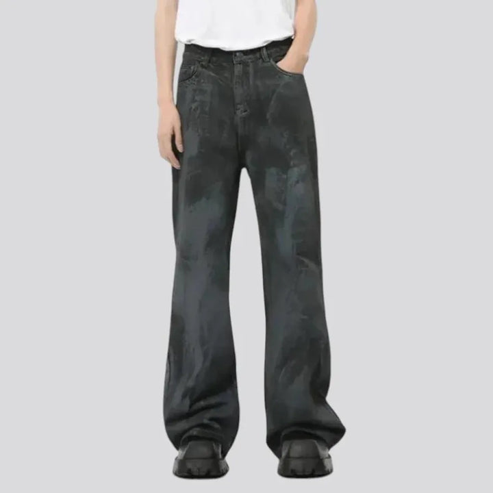 Loose fit bootcut fashion men's jeans