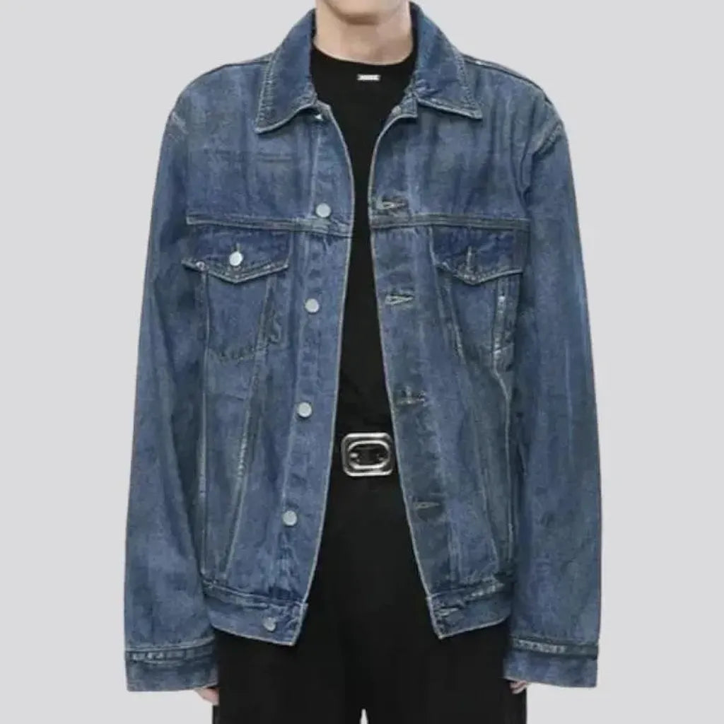 Medium-wash fashion men's jeans jacket